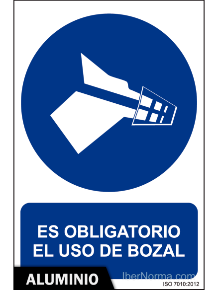 Señal Aluminio - Es obligatorio el uso de bozal - NMZ (Normaluz) Señal Aluminio - Es obligatorio el uso de bozal - NMZ (Normaluz)