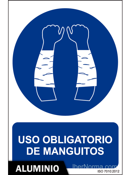 Señal Aluminio - Uso obligatorio de manguitos - NMZ (Normaluz) Señal Aluminio - Uso obligatorio de manguitos - NMZ (Normaluz)