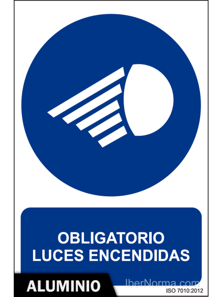 Señal Aluminio - Obligatorio luces encendidas - NMZ (Normaluz)