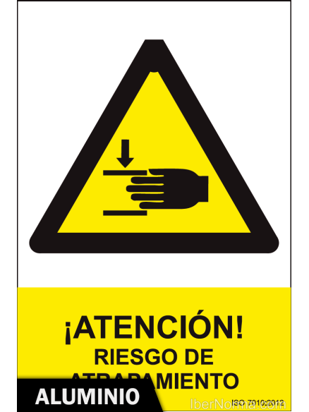 Señal Aluminio - ¡Atención! Riesgo de atrapamiento - NMZ (Normaluz)