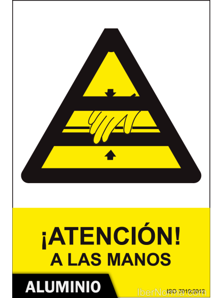 Señal Aluminio - ¡Atención! A las manos - NMZ (Normaluz) Señal Aluminio - ¡Atención! A las manos - NMZ (Normaluz)