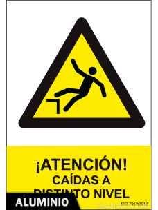 Señal Aluminio - ¡Atención! Caídas a distinto nivel - NMZ (Normaluz)