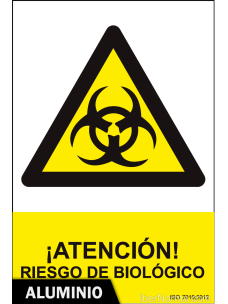 Señal Aluminio - ¡Atención! Riesgo biológico - NMZ (Normaluz)