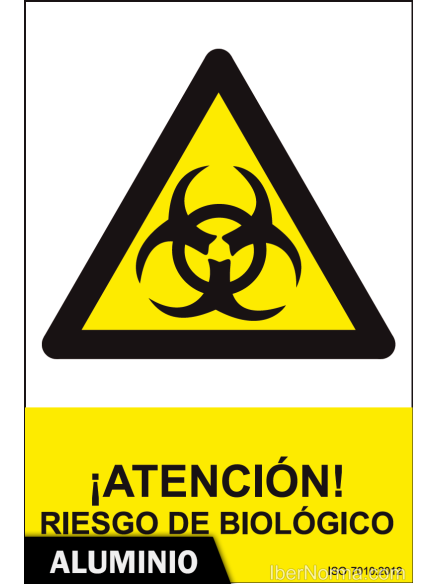Señal Aluminio - ¡Atención! Riesgo biológico - NMZ (Normaluz) Señal Aluminio - ¡Atención! Riesgo biológico - NMZ (Normaluz)