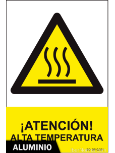 Señal Aluminio - ¡Atención! Alta temperatura - NMZ (Normaluz)