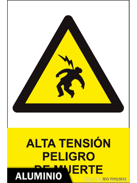 Señal Aluminio - Alta tensión Peligro de muerte - NMZ (Normaluz)