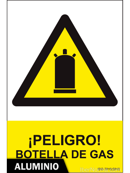 Señal Aluminio - ¡Atención! Botella de gas - NMZ (Normaluz) Señal Aluminio - ¡Atención! Botella de gas - NMZ (Normaluz)