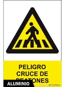 Señal Aluminio - Peligro Cruce de peatones - NMZ (Normaluz)