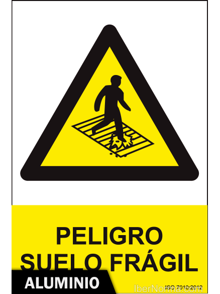 Señal Aluminio - Peligro suelo frágil - NMZ (Normaluz) Señal Aluminio - Peligro suelo frágil - NMZ (Normaluz)