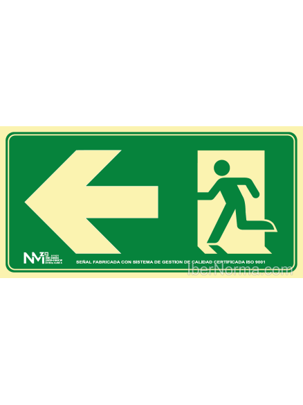Señal Salida de Emergencia Izquierda - PVC - NMZ (Normaluz)