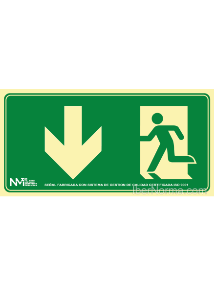 Señal Salida de Emergencia Abajo - PVC - NMZ (Normaluz)