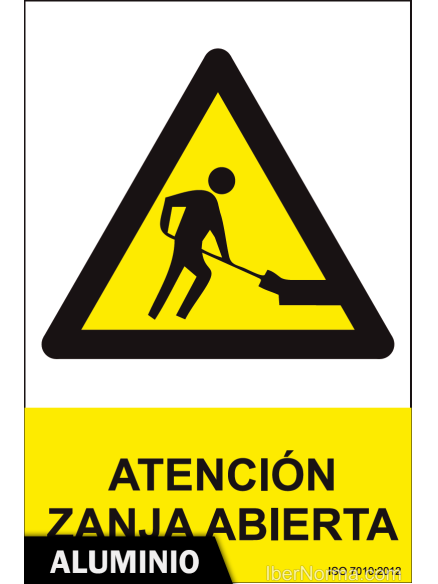 Señal Aluminio - Atención Zanja abierta - NMZ (Normaluz) Señal Aluminio - Atención Zanja abierta - NMZ (Normaluz)
