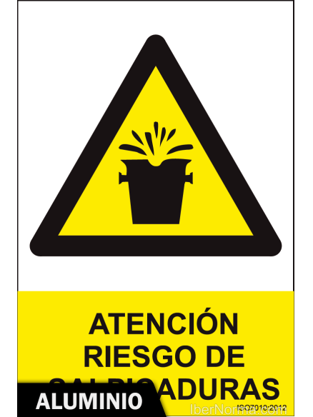 Señal Aluminio - Atención Riesgo de salpicaduras - NMZ (Normaluz) Señal Aluminio - Atención Riesgo de salpicaduras - NMZ (Normaluz)