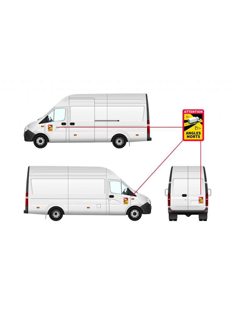 Attention Angles Morts! adesivo magnetico per camion-990013668