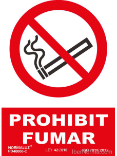 Senyal Prohibit fumar (Català - Catalán) - PVC - NMZ (Normaluz)