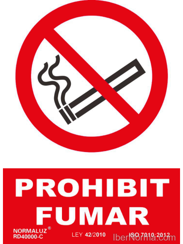 Senyal Prohibit fumar (Català - Catalán) - PVC - NMZ (Normaluz)