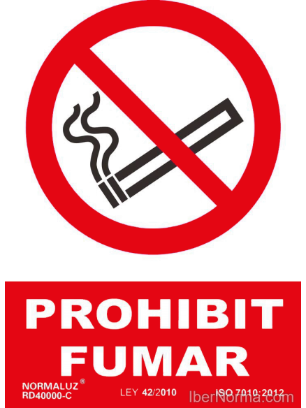 Senyal Prohibit fumar (Català - Catalán) - PVC - NMZ (Normaluz)