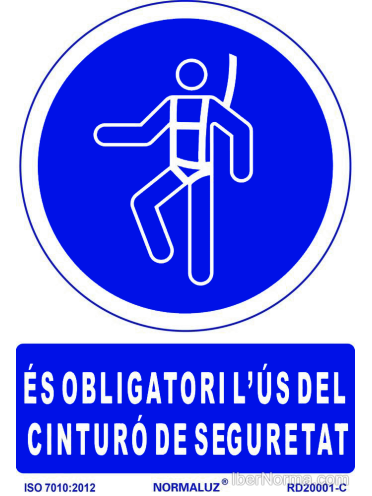 Senyal És obligatori l'ús del cinturó de seguretat (Català - Catalán) - PVC - NMZ (Normaluz)