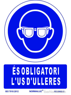 Senyal És obligatori l'ús d'ulleres (Català - Catalán) - PVC - NMZ (Normaluz)