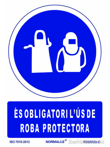 Senyal És obligatori l'ús de roba protectora (Català - Catalán) - PVC - NMZ (Normaluz)