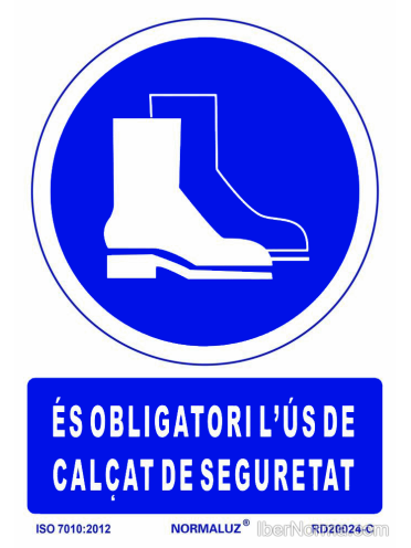 Senyal És obligatori l'ús de calçat de seguretat (Català - Catalán) - PVC - NMZ (Normaluz)