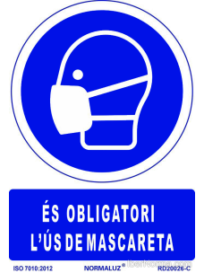 Senyal És obligatori l'ús de mascareta (Català - Catalán) - PVC - NMZ (Normaluz)