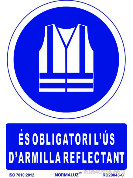 Senyal És obligatori l'ús d'armilla reflectant (Català - Catalán) - PVC - NMZ (Normaluz)