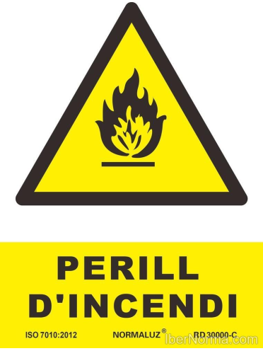 Senyal Perill d'incendi (Català - Catalán) - PVC - NMZ (Normaluz)