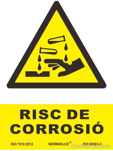 Senyal Risc de corrosió (Català - Catalán) - PVC - NMZ (Normaluz)