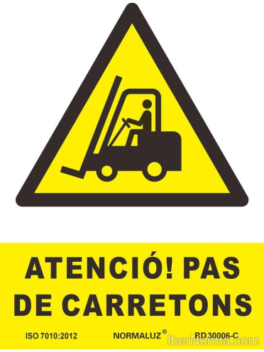 Senyal Atenció! Pas de carretons (Català - Catalán) - PVC - NMZ (Normaluz)