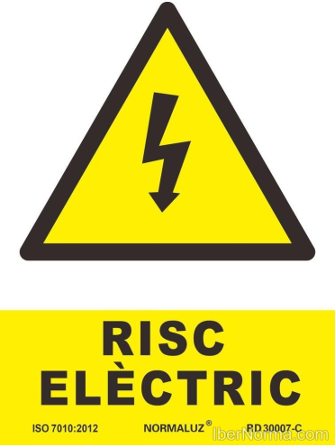 Senyal Risc elèctric (Català - Catalán) - PVC - NMZ (Normaluz)
