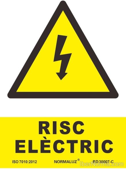 Senyal Risc elèctric (Català - Catalán) - PVC - NMZ (Normaluz)