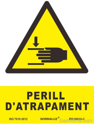 Senyal Perill d'atrapament (Català - Catalán) - PVC - NMZ (Normaluz)