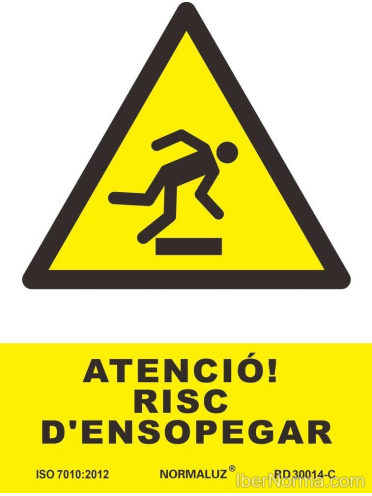 Senyal Atenció! Risc d'ensopegar (Català - Catalán) - PVC - NMZ (Normaluz)