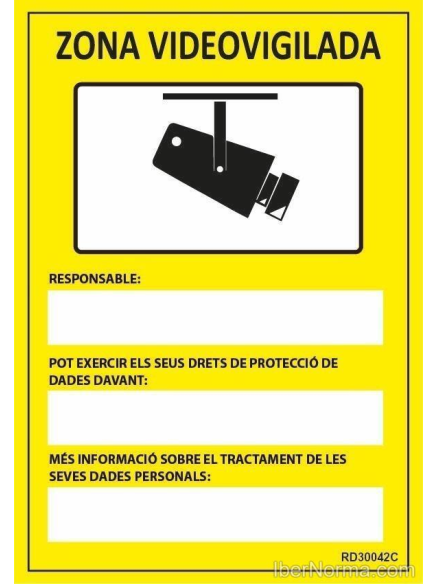 Senyal Zona videovigilada (Català - Catalán) - PVC - NMZ (Normaluz)