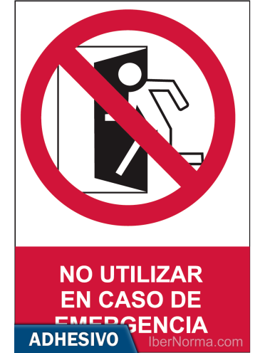 Cartel adhesivo - No utilizar en caso de emergencia - NMZ (Normaluz)