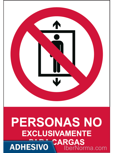 Cartel adhesivo - Personas no Exclusivamente para cargas - NMZ (Normaluz)