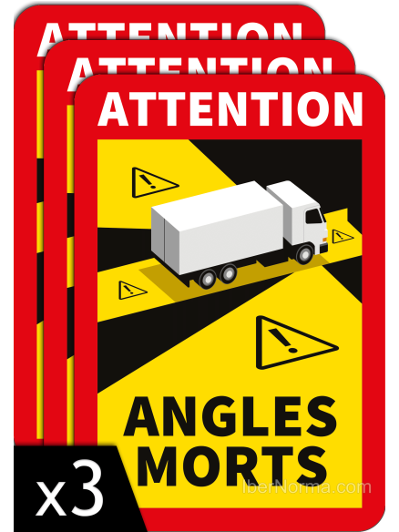 Pegatinas "Attention Angles morts" para Camión (Ángulos muertos) - 3 unidades
