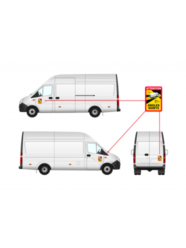 Pegatinas "Attention Angles morts" para Camión (Ángulos muertos) - 3 unidades