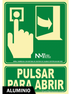 Señal Aluminio Pulsar para Abrir - NMZ (Normaluz)