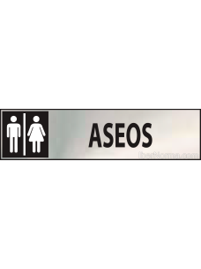 Cartel Aseos - Acero Inoxidable - NMZ (Normaluz)
