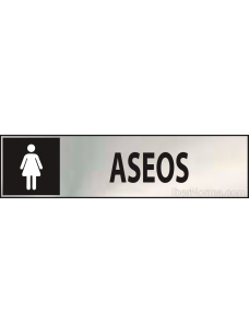 Cartel Aseos Femeninos - Acero Inoxidable - NMZ (Normaluz)