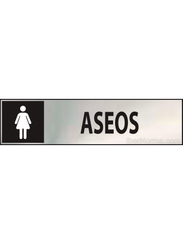 Cartel Aseos Femeninos - Acero Inoxidable - NMZ (Normaluz)