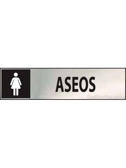Cartel Aseos Femeninos - Acero Inoxidable - NMZ (Normaluz)