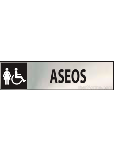 Cartel Aseos Femeninos y Silla de ruedas - Acero Inoxidable - NMZ (Normaluz)