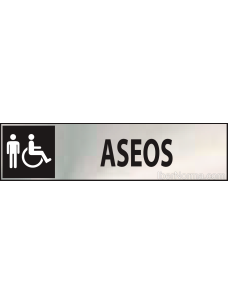 Cartel Aseos Masculinos y Silla de ruedas - Acero Inoxidable - NMZ (Normaluz)