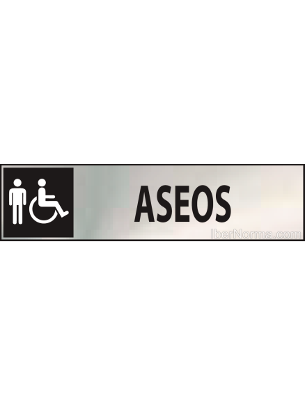 Cartel Aseos Masculinos y Silla de ruedas - Acero Inoxidable - NMZ (Normaluz) Cartel Aseos Masculinos y Silla de ruedas - Acero Inoxidable - NMZ (Normaluz)