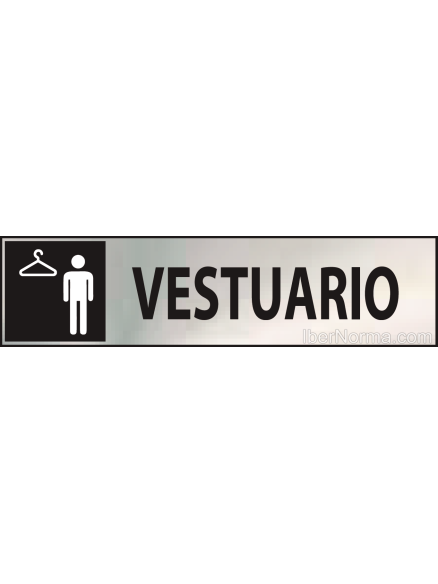 Cartel Vestuario Masculino - Acero Inoxidable - NMZ (Normaluz)