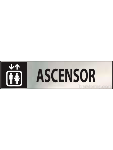 Cartel Ascensor - Acero Inoxidable - NMZ (Normaluz)