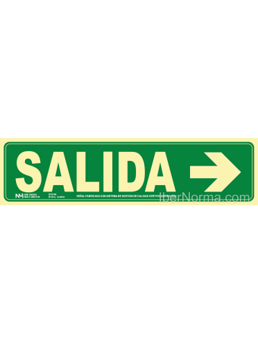 Señal Salida a derecha - PVC - NMZ (Normaluz)